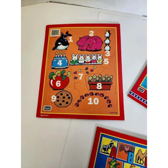 Vtg Rose Art Brand Set Of 3 Cardboard Frame Puzzle Ages 2 to 5 1993 USA - Picture 4 of 8